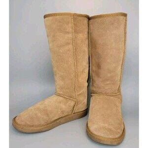 EMU Australia Bronte Hi Suede Boots Womens 7 Brown Merino Wool Lined Casual Boho
